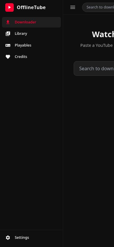 Offline Tube mobile view
