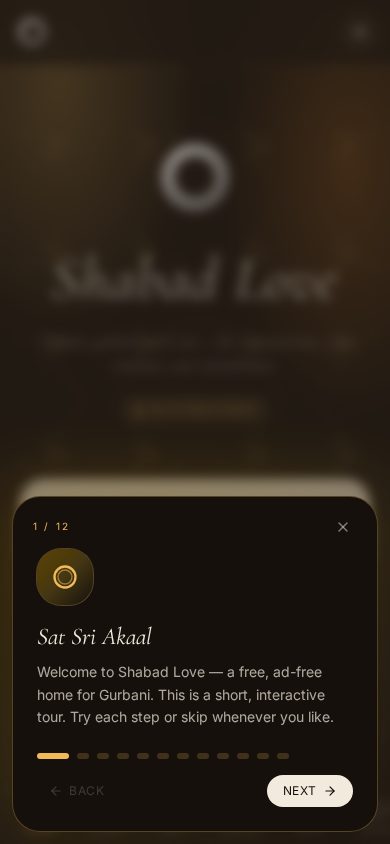 ShabadLove mobile view