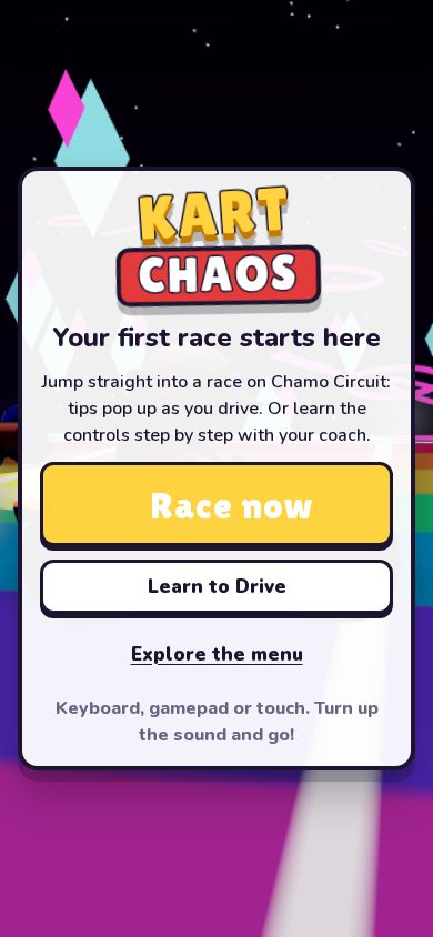 Kart Chaos mobile view