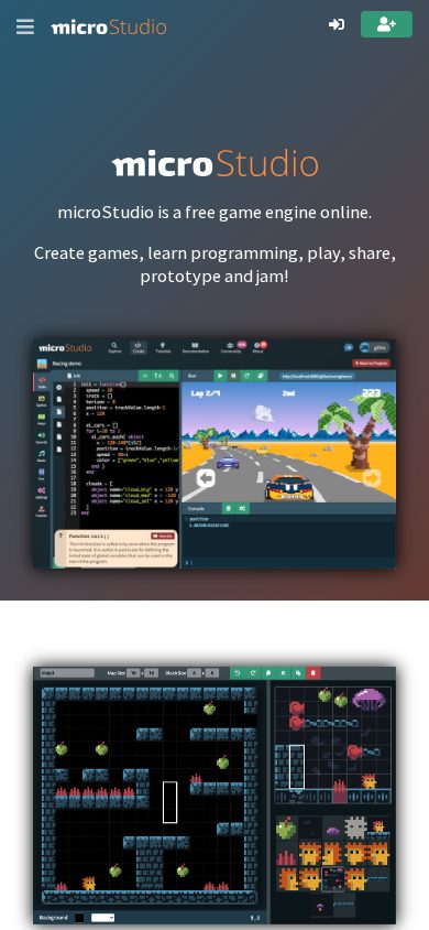 microStudio mobile view